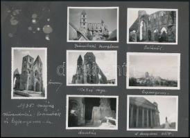 1935 Zsámbéki templom és Esztergom, 7 db albumlapra ragasztott fotó, 6×8 cm