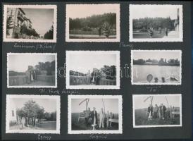 1933 Hévíz, Tapolca, Egregy, csendőr és rendőr üdülők, stb., 30 db fotó, albumlapra ragasztva, 6×9 c...
