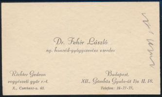 Saád István érsekújvári Szent Rókus Gyógyszertárának jegyzettömbje + Dr. Fehér László honvéd gyógysz...