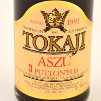 1991 Tokaji 3 puttonyos aszú, palackozta: Tokaj Kereskedőház Rt., 500 ml