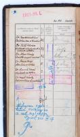 1920 Orvostanhallgató leckekönyve nagy nevek, pl: Ríbár, Lenhossék, Pólya, Korányi Sándor és mások aláírásaival. Megviselt borítóval