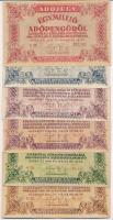 1946. 6db-os adópengő tétel 10.000-1.000.000AP közötti címletek, közte sorszámozott darabok valamint egy fordított címeres darab T:III