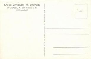 Budapest X. Krupa vendéglő az új köztemetőnél, terasz, kerthelyiség, tekepálya. Sírkert utca 27