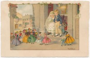 Childrens wedding, dolls, romantic. A.R. No. 1362. s: Pauli Ebner (EK)