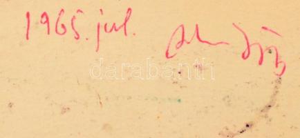 Olvashatatlan jelzéssel (hátoldalon): Öröm a parton. Pasztell, papír, 30×43 cm