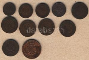 Oroszország 1k 1889 + 2k 1910 (2x),1913 + 3k 1899,1909,1911 (3x),1911 (3x),1915 + 5k 1879 T:2/3,3 Ös...