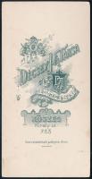 1903 Kőszeg, Huszár (Mihály?) cilinderes fotója, keményhátú fotó Vécsey és Társa műterméből, felirat...