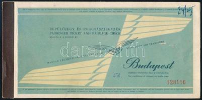 1963 MALÉV beszállókártya, repülőjegy, poggyászcímke, 4 db