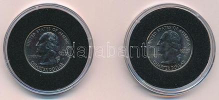 Amerikai Egyesült Államok 1999D 1/4$ "50 állam - Georgia" Cu-Ni +  2000D 1/4$ "50 áll...