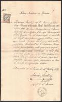 1888 Bp., a vízivárosi plébánia latin nyelvű házasodási engedélye, okmánybélyeggel