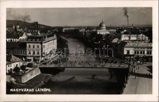 1940 Nagyvárad, Oradea; zsinagóga, híd, Deutsch, Friedmann Dezső és Dermata üzlete / synagogue, bridge, shops. photo