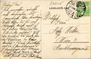 1913 Budapest XI. Kelenföldi sporttelep, teniszpálya teniszezőkkel. Kiadja Leffler (EK)