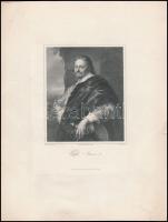 cca 1840 I. Károly (1600-1649) angol király acélmetszetű képe 13x10,5 cm