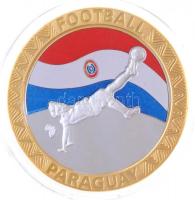 Dél-Afrika 2010. Labdarúgó-világbajnokság csapatai - Paraguay ezüstözött Cu emlékérem tanúsítvánnyal (40mm) T:PP South Africa 2010. FIFA World Cup Teams - Paraguay silver plated Cu commemorative medallion with certificate (40mm) C:PP