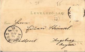 1897 (Vorläufer!!!) Budapest, Gellérthegy, Buda, Tabán, Margit fürdő. Ottmar Zieher. Art Nouveau, fl...