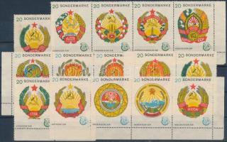 15 klf NDK levélzáró a szovjet tagállamok címereivel