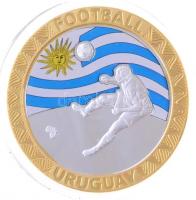 Dél-Afrika 2010. Labdarúgó-világbajnokság csapatai - Uruguay ezüstözött Cu emlékérem tanúsítvánnyal (40mm) T:PP South Africa 2010. FIFA World Cup Teams - Uruguay silver plated Cu commemorative medallion with certificate (40mm) C:PP