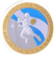 Dél-Afrika 2010. Labdarúgó-világbajnokság csapatai - Argentína ezüstözött Cu emlékérem tanúsítvánnyal (40mm) T:PP South Africa 2010. FIFA World Cup Teams - Argentina silver plated Cu commemorative medallion with certificate (40mm) C:PP