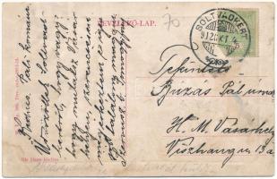 1912 Soltvadkert, Községháza, Lutheránus (evangélikus) templom. W. L. Bp. 568. Kis János kiadása (r)