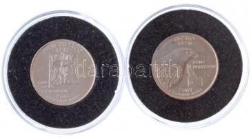 Amerikai Egyesült Államok 2007P 1/4$ "50 állam - Idaho" Cu-Ni +  2008P 1/4$ "50 állam...