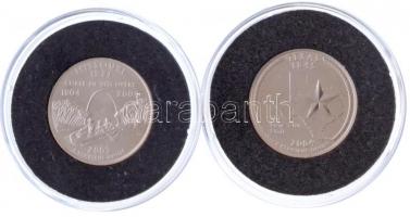 Amerikai Egyesült Államok 2003D 1/4$ "50 állam - Missouri" Cu-Ni +  2004D 1/4$ "50 ál...