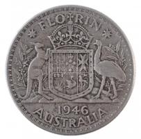 Ausztrália 1946. 1Fl Ag "VI. György" T:2- 
Australia 1946. 1 Florin Ag "George VI&qu...