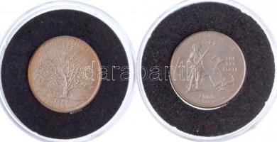 Amerikai Egyesült Államok 1999P 1/4$ "50 állam - Connecticut" Cu-Ni +  2000P 1/4$ "50...