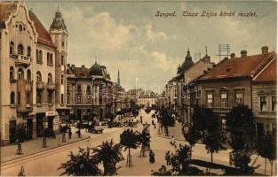 Szeged, Tisza Lajos körút, Gyógyszertár, Fodor János, Kováts üzlete, villamossín fektetése