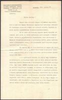 1934 Nagy Károly, a Magyarok VIlágkongresszusa tisztviselőjének gépelt, aláírt levele Szörtsey József kormányfőtanácsos, a Társadalmi Egyesületek Szövetsége ügyvezető elnökének a szerveződő amerikai magyar TESZ ügyében, fejléces papíron
