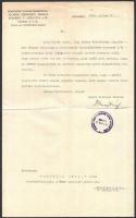 1934 Nagy Károly, a Magyarok VIlágkongresszusa tisztviselőjének gépelt, aláírt levele Szörtsey Józse...
