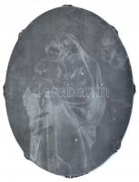 Mária a kis Jézussal, fém fali kép, 20×15 cm