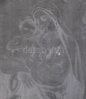 Mária a kis Jézussal, fém fali kép, 20×15 cm