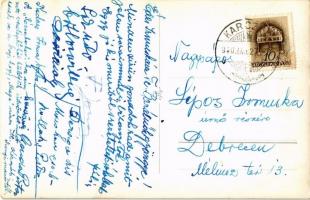 1940 Karcag, Kőváry Sándor étterme a rózsabokorhoz, kert pincérekkel. photo