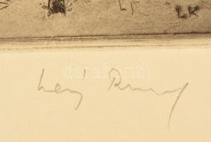 Láng Rudolf (1904-1991). Tájkép. Rézkarc, papír, Jelzett,19x29 cm