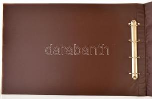 Nagyméretű, grafikák tárolására szolgáló gyűrűs album. Tokok nélkül. 66x48 cm