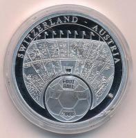 2008. "Futball 2008. Svájc / Svájc - Ausztria" festett, ezüstözött réz emlékérme tanúsítvá...
