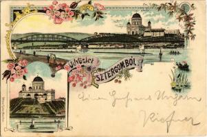 1898 (Vorläufer!) Esztergom, Bazilika. Ottmar Zieher, Art Nouveau, floral, litho