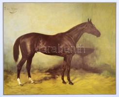 Julius Blaas galoppló, A zsibói ménes; 2 db festményről készült nyomat, 27×23 ill. 41×20 cm