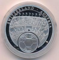 2008. "Futball 2008. Románia / Svájc - Ausztria" festett, ezüstözött réz emlékérme tanúsít...