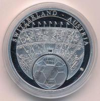 2008. "Futball 2008. Ausztria / Svájc - Ausztria" festett, ezüstözött réz emlékérme tanúsí...