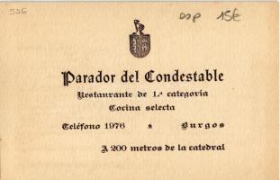 Burgos, Parador del Condestable, Restaurante / restaurant, advertisement