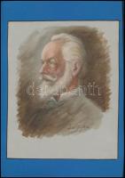 Jan Styka (1858 -1925): Önarckép. Akvarell, papír. Jelzett 23x19 cm / Self portrait. Watercolor. Signed.