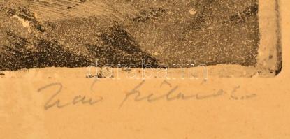 Iván Szilárd (1912-1988): Téli viskó, rézkarc, papír, jelzett, foltos, 28×37 cm