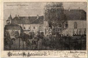 1902 Jablánc, Nyitra-Jablonic, Jablonica; Gróf Apponyi kastély. Kiadja Löffler J. / castle (r)