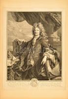 Gérard Edelinck (1640-1707): Charles-René dHozier (1640-1732) genealogus, történész nagyméretű rézmetszetű portréja. Hyacinthe Rigaud (1659-1743) után. 345x468 mm / Engraved portrait of the French historical commentator.