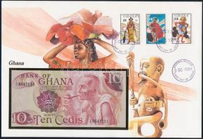 Ghána 1978. 10C borítékban, alkalmi bélyeggel és bélyegzéssel T:I Ghana 1978. 10 Cedis in envelope with stamps and cancellations C:UNC