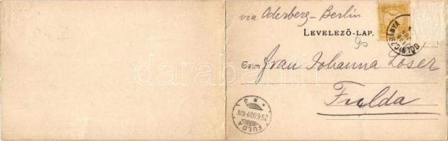 1900 Gölnicbánya, Gelnica; kihajtható panorámalap. Kiadja Matz Gusztáv / folding panoramacard (Rb)