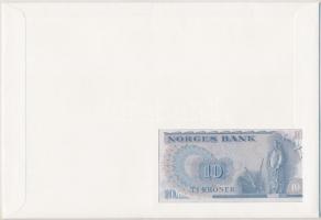 Norvégia 1977. 10K borítékban, alkalmi bélyeggel és bélyegzéssel T:I
Norway 1977. 10 Kroner in enve...