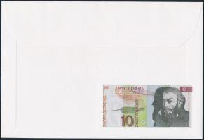 Szlovénia 1992. 10T borítékban, alkalmi bélyeggel és bélyegzéssel T:I
Slovenia 1992. 10 Tolarjev in...