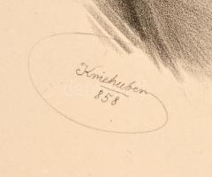 1858 Josef Kriehuber (1800-1876): Ismeretlen férfi kőnyomatos portréja. Jelzett. 20x25 cm